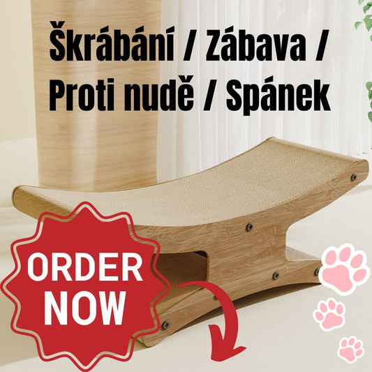 Kočičí odpočívadlo & škrabací panel - Škrábání / Zábava / Proti nudě / Spánek