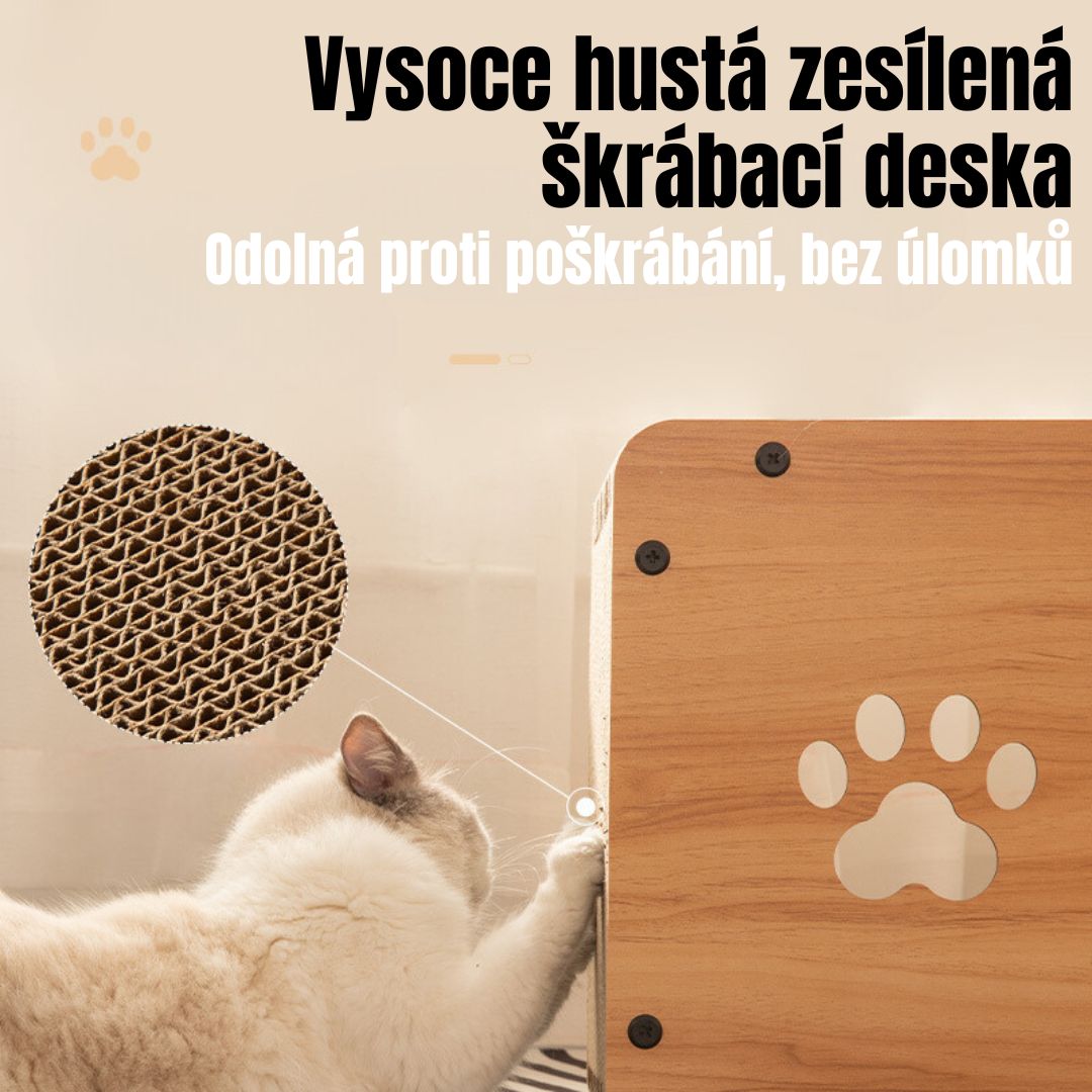 Designový kočičí domeček a škrabadlo