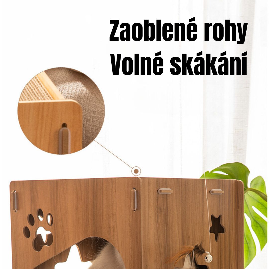 Designový kočičí domeček a škrabadlo - kostka